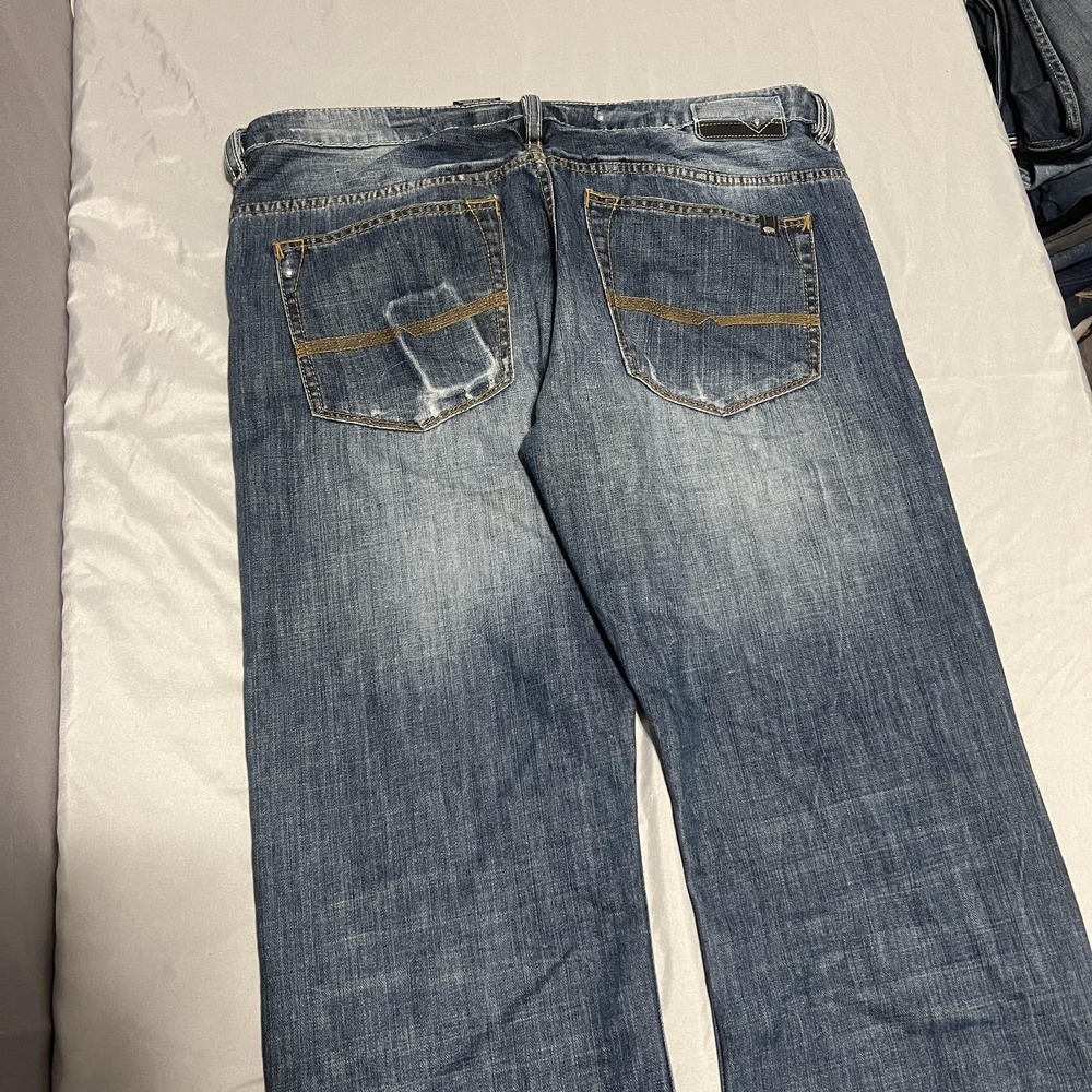 Buffalo David Bitton Driven Jeans Mens 36x32 Blue Medium Wash Relaxed Wide Leg - Picture 4 of 5